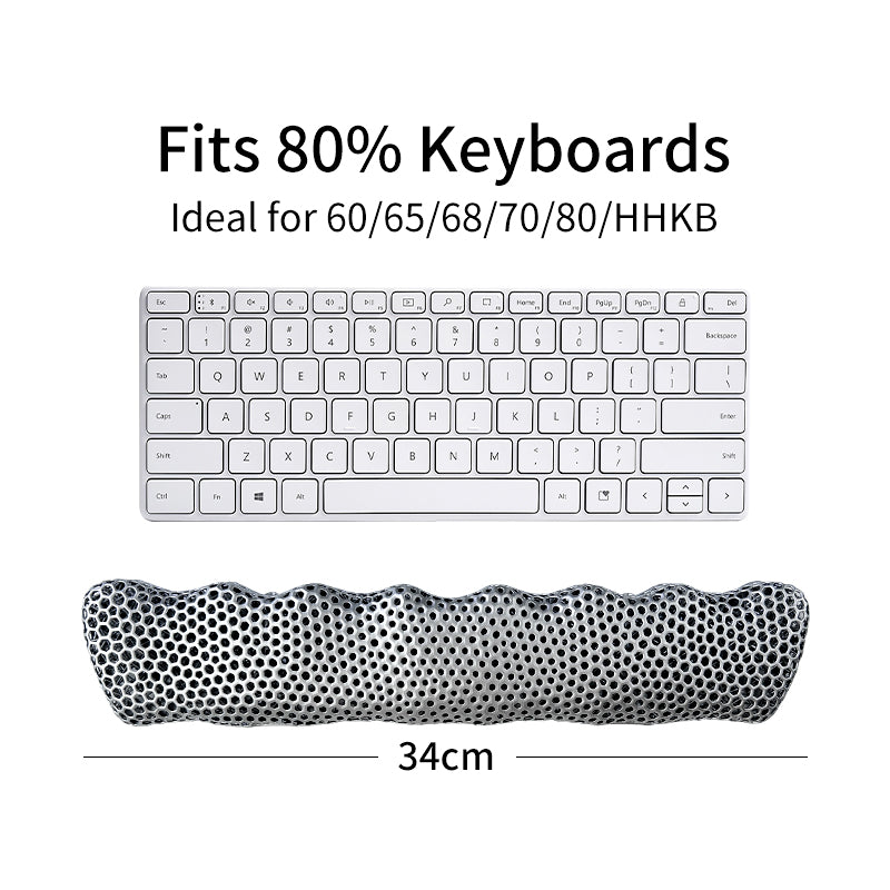Bublepik Wrist Rest for Keyboard - Quantum Silver Wave