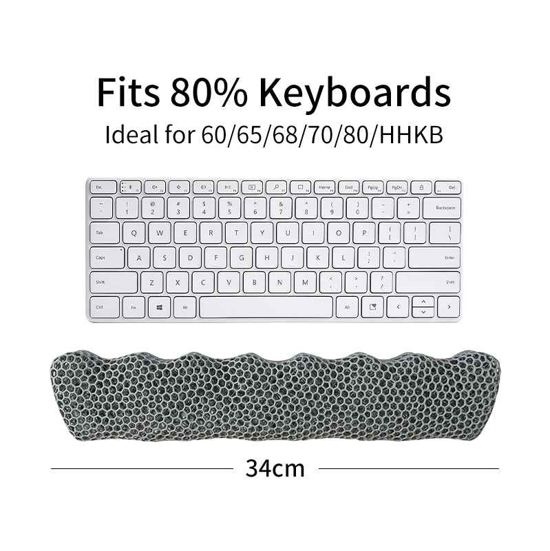 Bublepik Wrist Rest for Keyboard - Storm Gray Wave