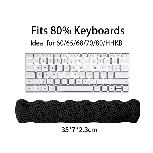 Bublepik Sleek Black Wave keyboard wrist rest 35 cm option