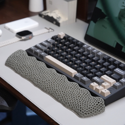 Bublepik Wrist Rest for Keyboard - Storm Gray Wave