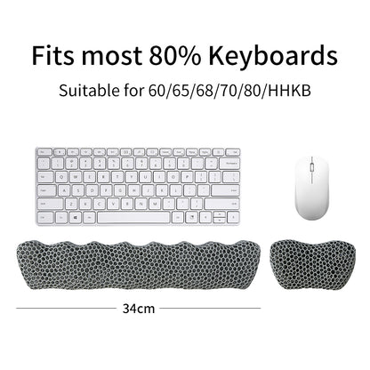 Bublepik Wrist Rest Kit for Keyboard and Mouse - Storm Gray Wave
