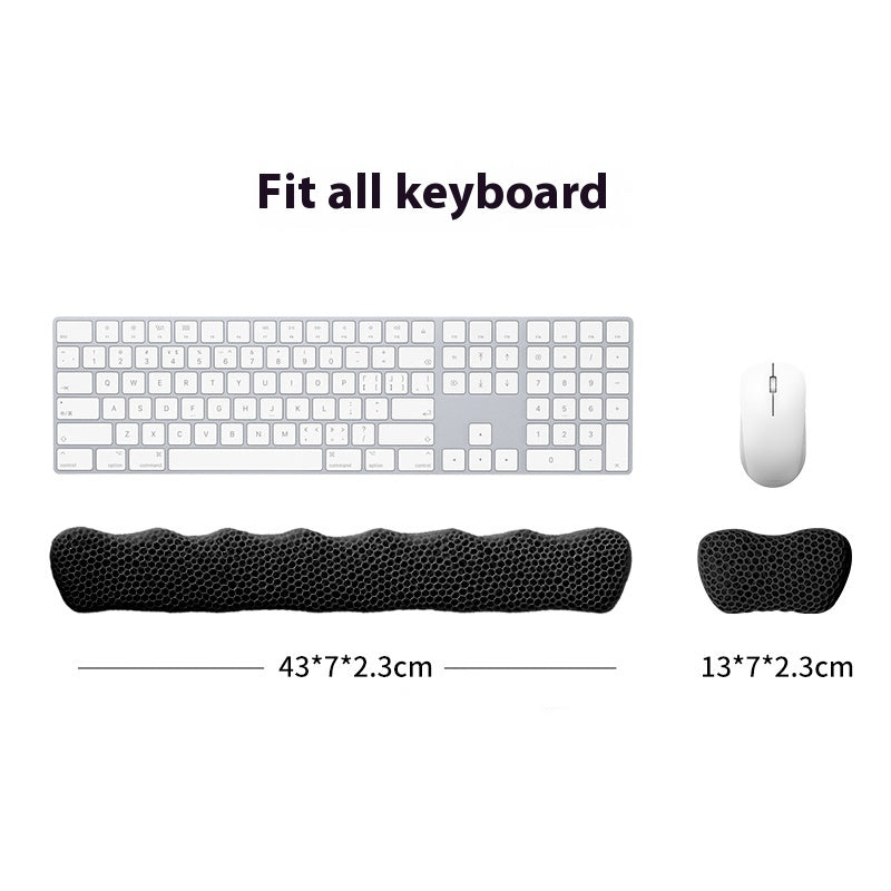 Bublepik Wrist Rest Kit for Keyboard and Mouse - Sleek Black Wave