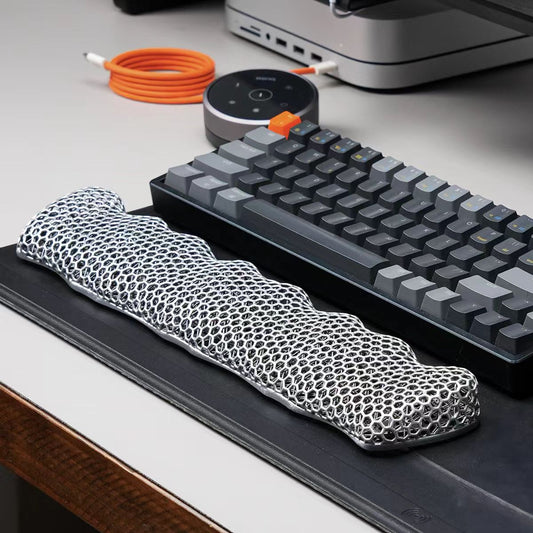 Bublepik Wrist Rest for Keyboard - Quantum Silver Wave