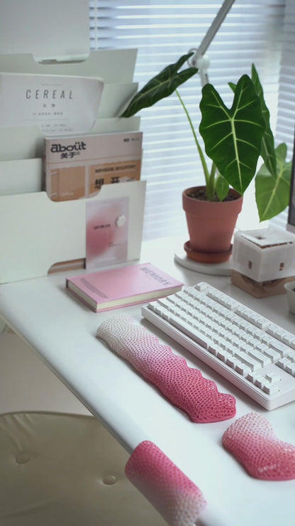 Bublepik Wrist Rest Kit for Keyboard and Mouse - Gradient Pink